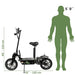 Rosso Cobra Stand-up Electric Scooter in Green Height Comparison