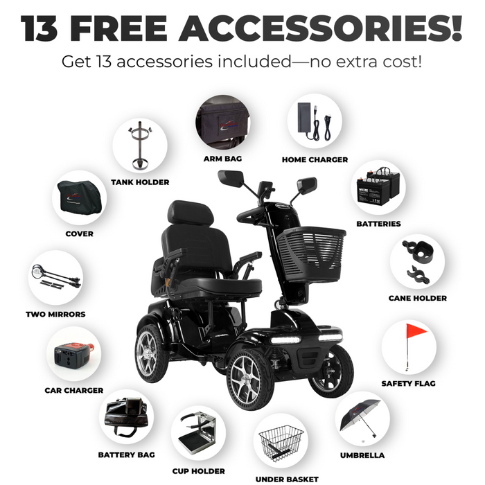 Gladiator 4 Wheel Heavy Duty Portable Mobility Scooter