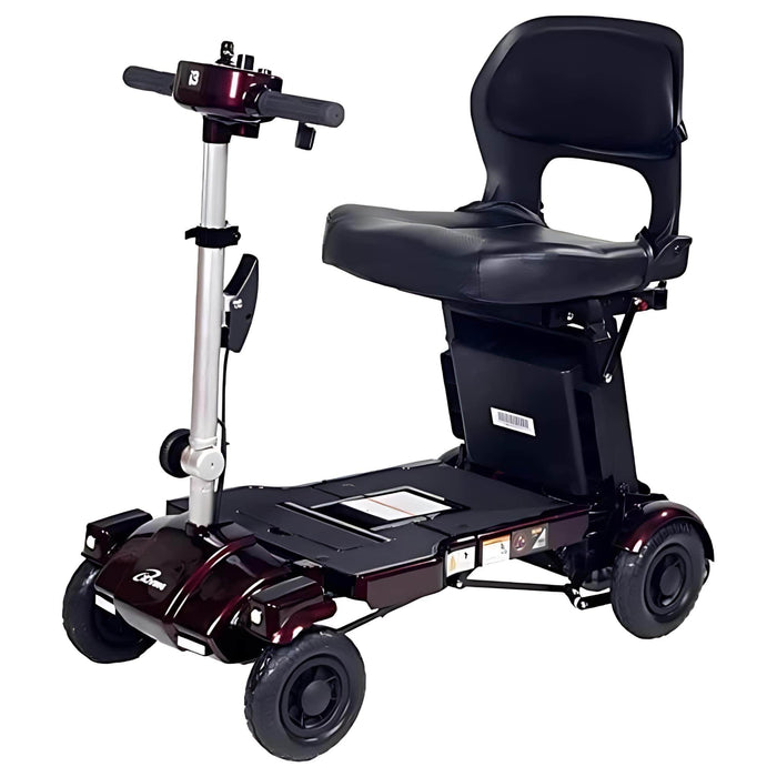 iLivingi3FoldingElectricFourWheelMobilityScooterColorRedFrontLeftSideView