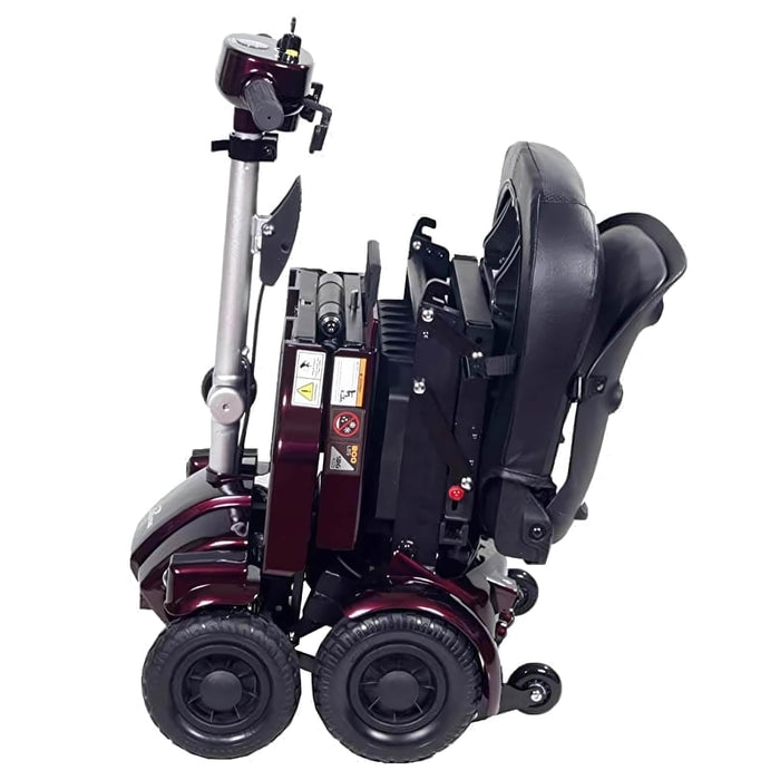 iLivingi3FoldingElectricFourWheelMobilityScooterColorRedSideFolded