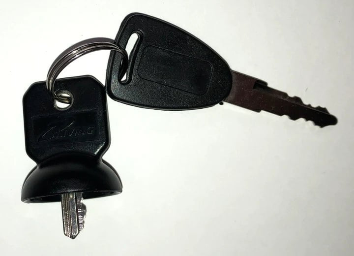 Keys for V8 scooter ignition and battery-lock , one set of keys