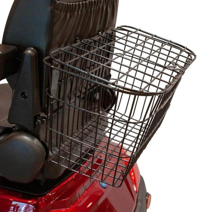 Luxe Electric Scooter Color Red with Black Metal Basket 