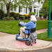 Journey So Lite® Scooter Color Blue Back View While Driving a women