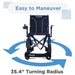 Journey Air Elite Max power chair 35.4 inch turning radius diagram