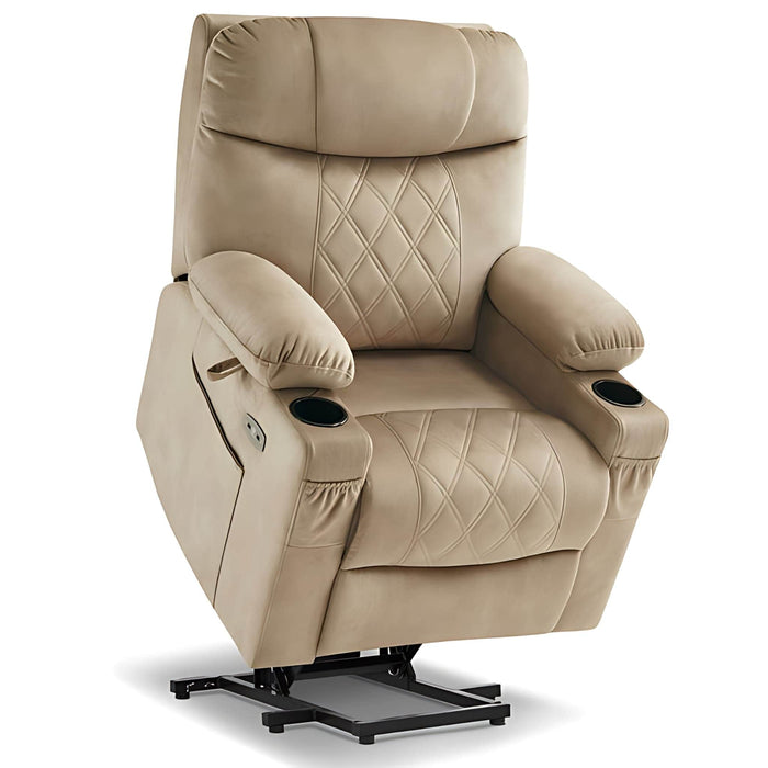 MCombo Small Dual Motor Power Lift Recliner Chair 7222 in Beige Color