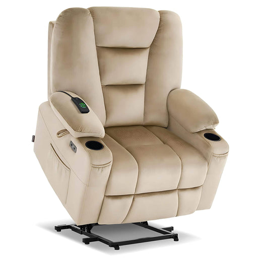 MCombo Small-Wide 6160-R7561 Power Lift Recliner Chair in Beige Color