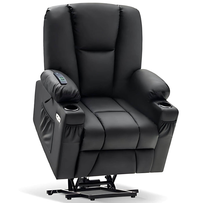 MCombo Electric Power Lift Recliner Chair 7507 Faux Leather in Black Color