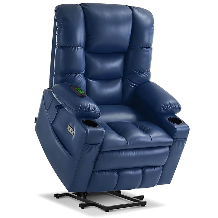 MCombo Large Dual Motor Power Lift Recliner Chair 7634 in Blue Color