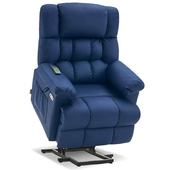 MCombo Power Lift Recliner Chair 7533 Faux Leather Material in Blue