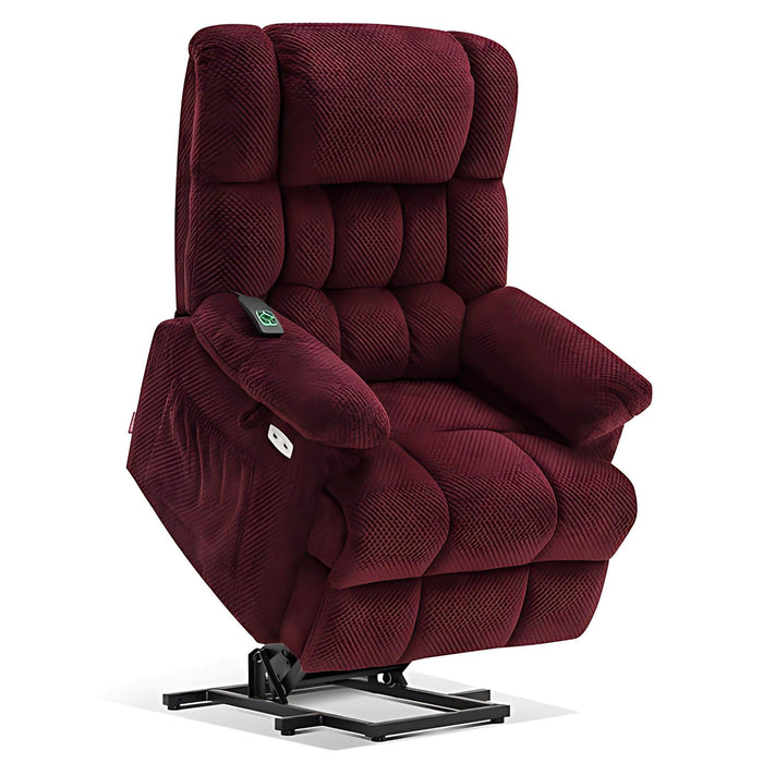 MCombo Power Lift Recliner Chair 7533 Fabric Material in Burgundy