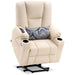 MCombo Electric Power Lift Recline Chair 7507 Faux Leather in Cream White Color