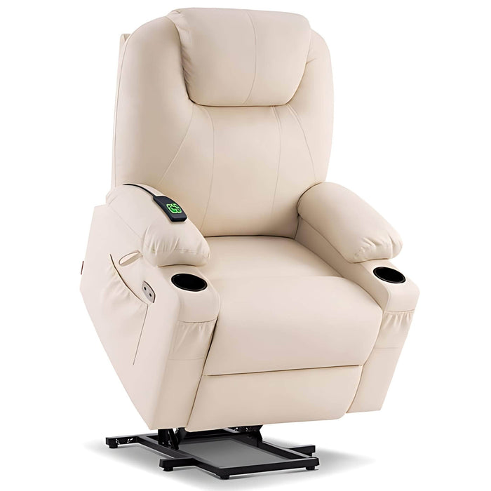 MCombo Large Dual Motor Power Lift Recliner Chair 7815 in Cream White Color