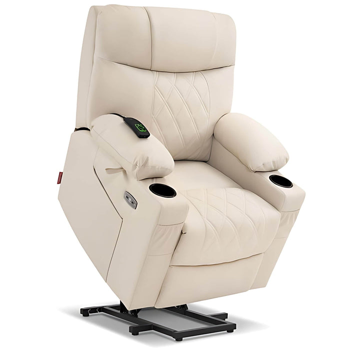 MCombo Small Electric Power Lift Recliner Chair 7111 in Cream White