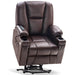 MCombo Electric Power Lift Recliner Chair 7507 Faux Leather in Dark Brown Color