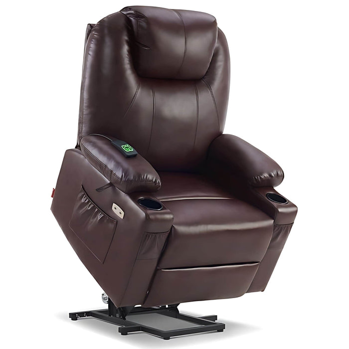 MCombo Large Dual Motor Power Lift Recliner Chair 7815 in Dark Brown 