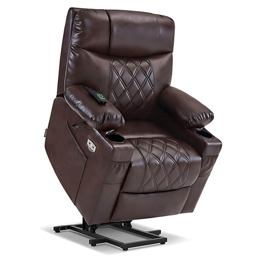 MCombo Small Electric Power Lift Recliner Chair 7111 in Dark Brown