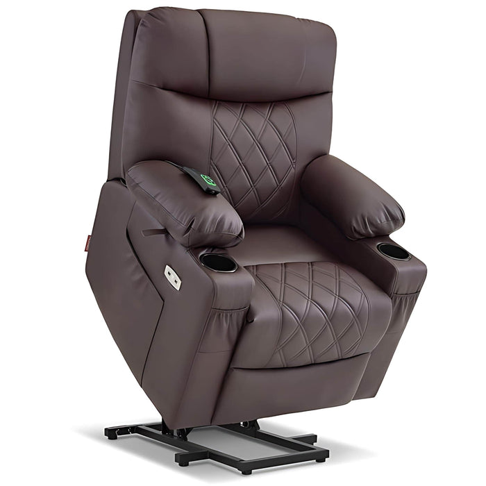 MCombo Small Electric Power Lift Recliner Chair 7111 in Dark Coffee