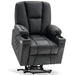 MCombo Electric Power Lift Recliner Chair 7507 Faux Leather in Dark Grey Color