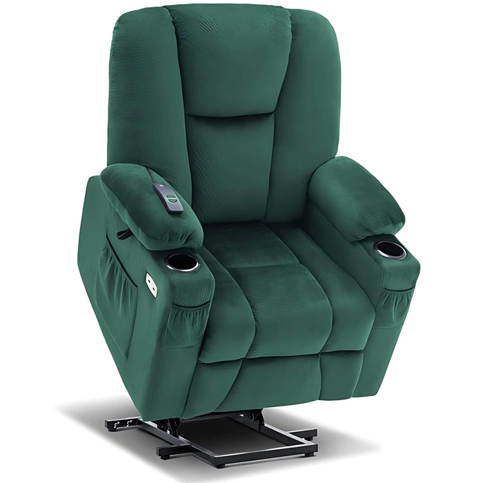 MCombo Electric Power Lift Recliner Chair 7507 Fabric in Green Color