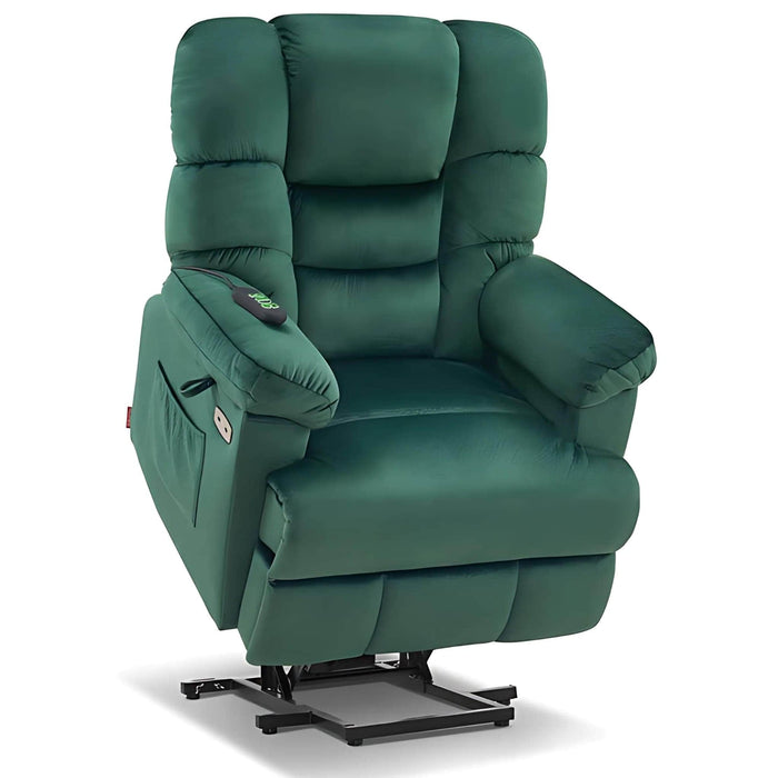 MCombo Lay Flat Dual Motor Power Lift Recliner Chair 7630 in Green Color