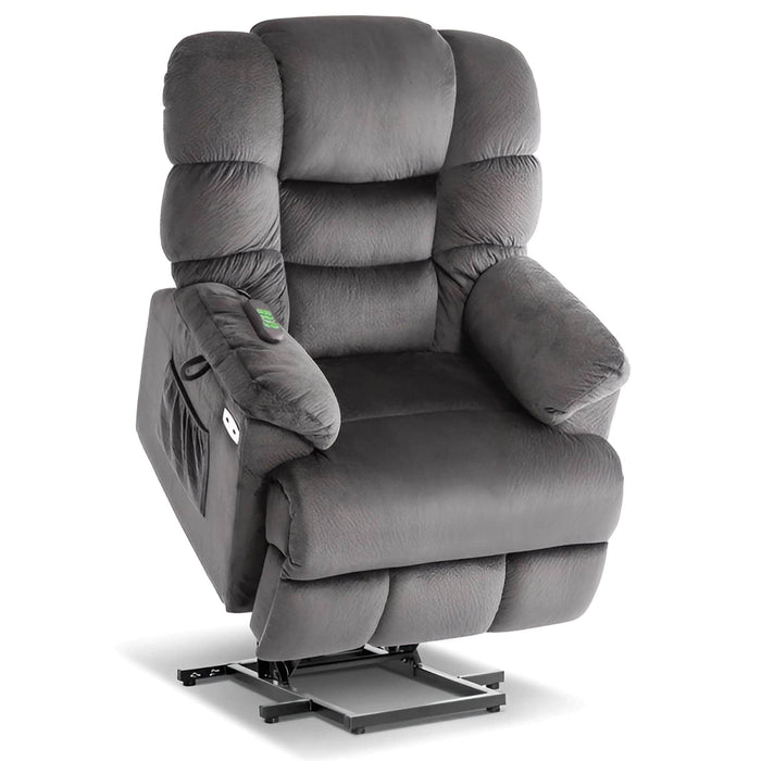 MCombo Lay Flat Dual Motor Power Lift Recliner Chair 7630 in Grey Color