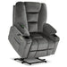 MCombo Small-Wide 6160-R7561 Power Lift Recliner Chair in Grey Color