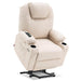 MCombo Large Size 7516 Power Lift  Recliner Chair 7040 Series Faux Leather in Cream White Color