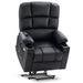 MCombo Dual  Motor Large-Regular Power Lift Recliner Chair Faux Leather 7680 in Black Color