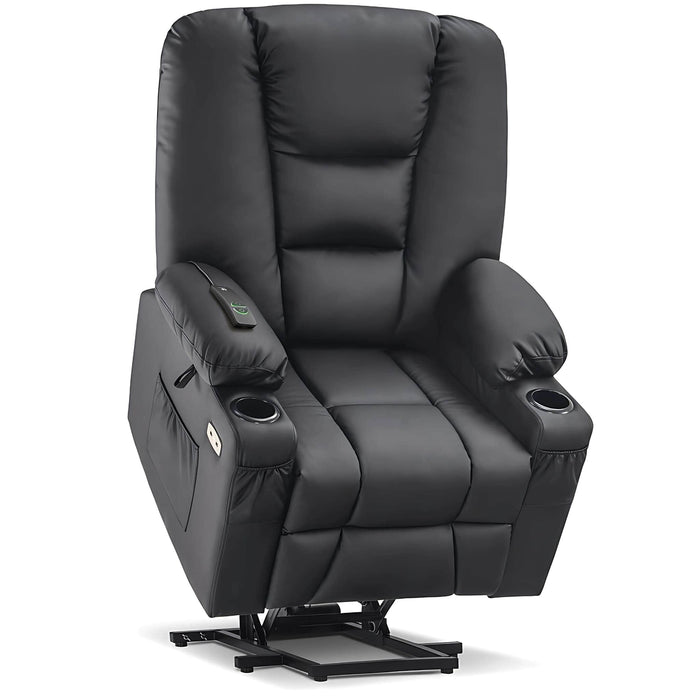 MCombo Large-Regular Power Lift Recliner Chair 7539 Faux Leather in Black Color