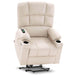 MCombo Dual Motor Large-Regular Power Lift Recliner Chair Faux Leather 7680 in Cream White Color in Room