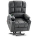 MCombo Dual Motor Large-Regular Power Lift Recliner Chair Faux Leather 7680 in Dark Grey Color