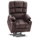 MCombo Dual Motor Large-Regular Power Lift Recliner Chair Faux Leather 7680 in Light Brown Color