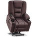 MCombo Large-Regular Power Lift Recliner Chair 7539 Faux Leather in Light Brown Color