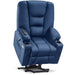 MCombo Large-Regular Power Lift Recliner Chair 7539 Faux Leather in Navy Blue Color