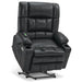 MCombo Large-Wide Dual Motor Power Lift Recliner Chair Faux Leather R7891 in Black Color