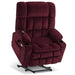 MCombo Dual Motor Large-Wide Size R7891 Power Lift Recliner Chair Fabric in Burgundy Color