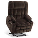 MCombo Dual Motor Large-Wide Size R7891 Power Lift Recliner Chair Fabric in Coffee Color