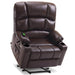 MCombo Dual Motor Large-Wide R7688 Power Lift Recliner Chair Faux Leather in Dark Brown Color