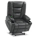 MCombo Large-Wide Power Lift Recliner Chair 6160-R7541 Faux Leather in Dark Grey Color