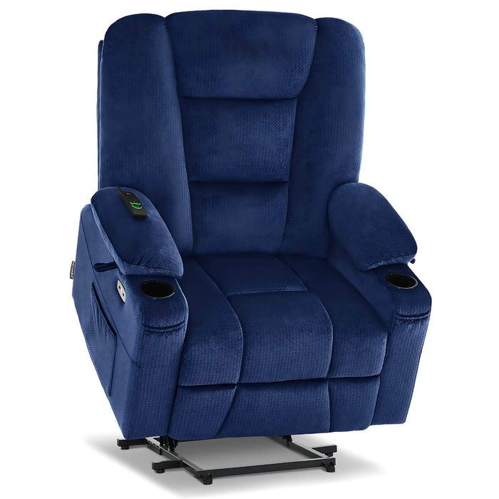 MCombo Large-Wide R7541 Power Lift Recliner Chair in Navy Blue Color