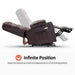 MCombo Dual Motor Large-Regular Power Lift Recliner Chair Faux Leather 7680 in Dark Brown Color Infinite Position