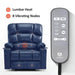 MCombo Dual Motor Large-Wide R7688 Power Lift Recliner Chair Faux Leather in Navy Blue Color Lumbar Heat and 8 Vibrating Nodes