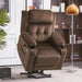 MCombo Small-Wide Dual Motor Power Lift Recliner Chair Fabric 7660 in Brown Color in Room