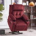 MCombo Small-Wide Dual Motor Power Lift Recliner Chair Fabric 7660 in Burgundy Color in Room