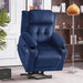 MCombo Small-Wide Dual Motor Power Lift Recliner Chair Fabric 7660 in Navy Blue Color in Room