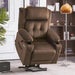 MCombo Medium-Regular Dual Motor Power Lift Recliner Chair Fabric 7661 in Brown Color in Room