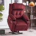 MCombo Medium-Regular Dual Motor Power Lift Recliner Chair Fabric 7661 in Burgundy Color in Room