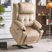 MCombo Large-Regular Dual Motor Power Lift Recliner Chair Fabric 7662 in Beige Color in Room