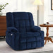 MCombo Dual Motor Medium-Wide Size R7897 Power Lift Recliner Chair Fabric in Navy Blue Color in Room