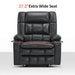 MCombo Large-Wide Dual Motor Power Lift Recline Chair Faux Leather R7891 in Black Color 27.2 inch Extra Wide Seat